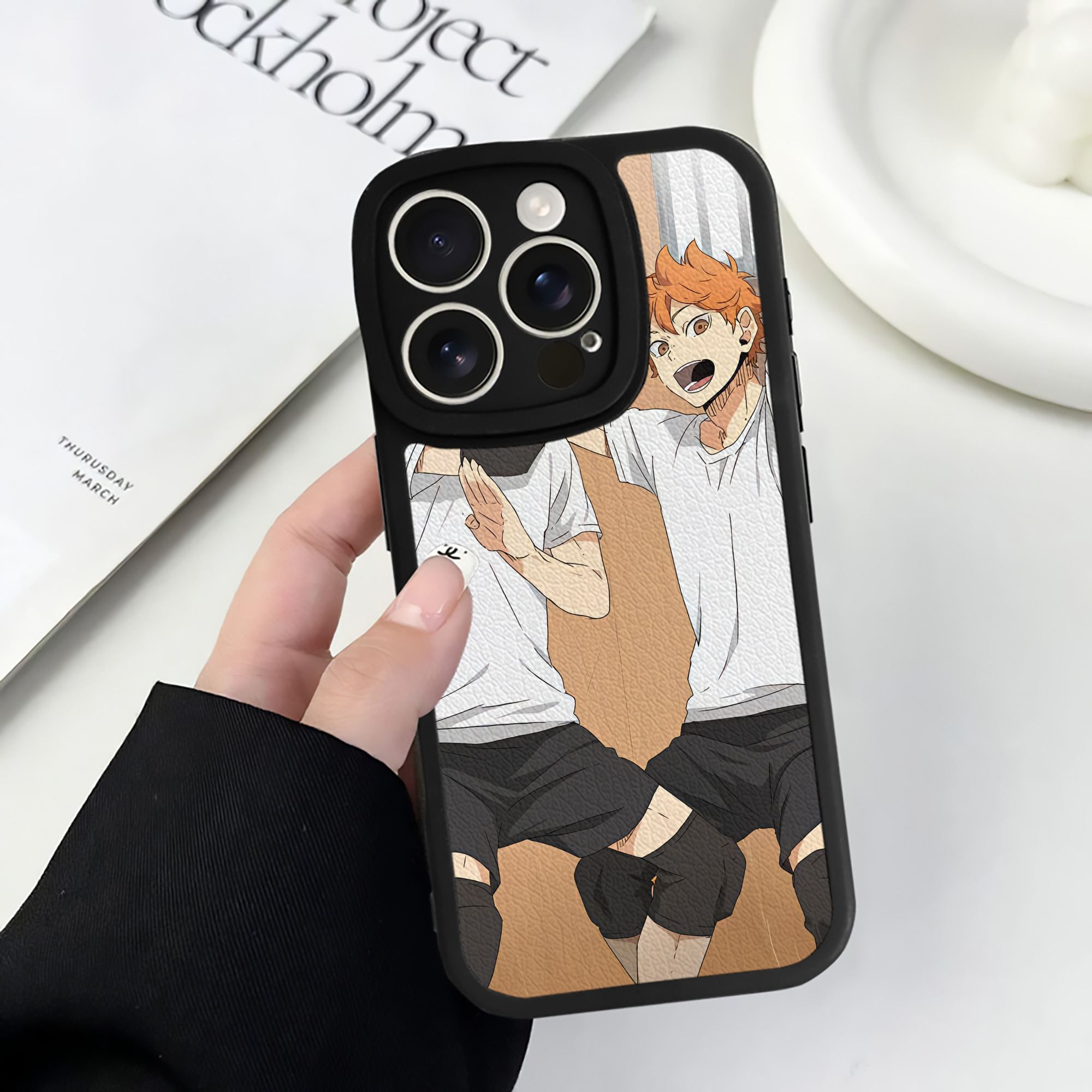（画像用） ハイキュー!! Haikyu!! 【iPhone 16シリーズ対応】シリコンスマホケース（レザー調） 材質：シリコン